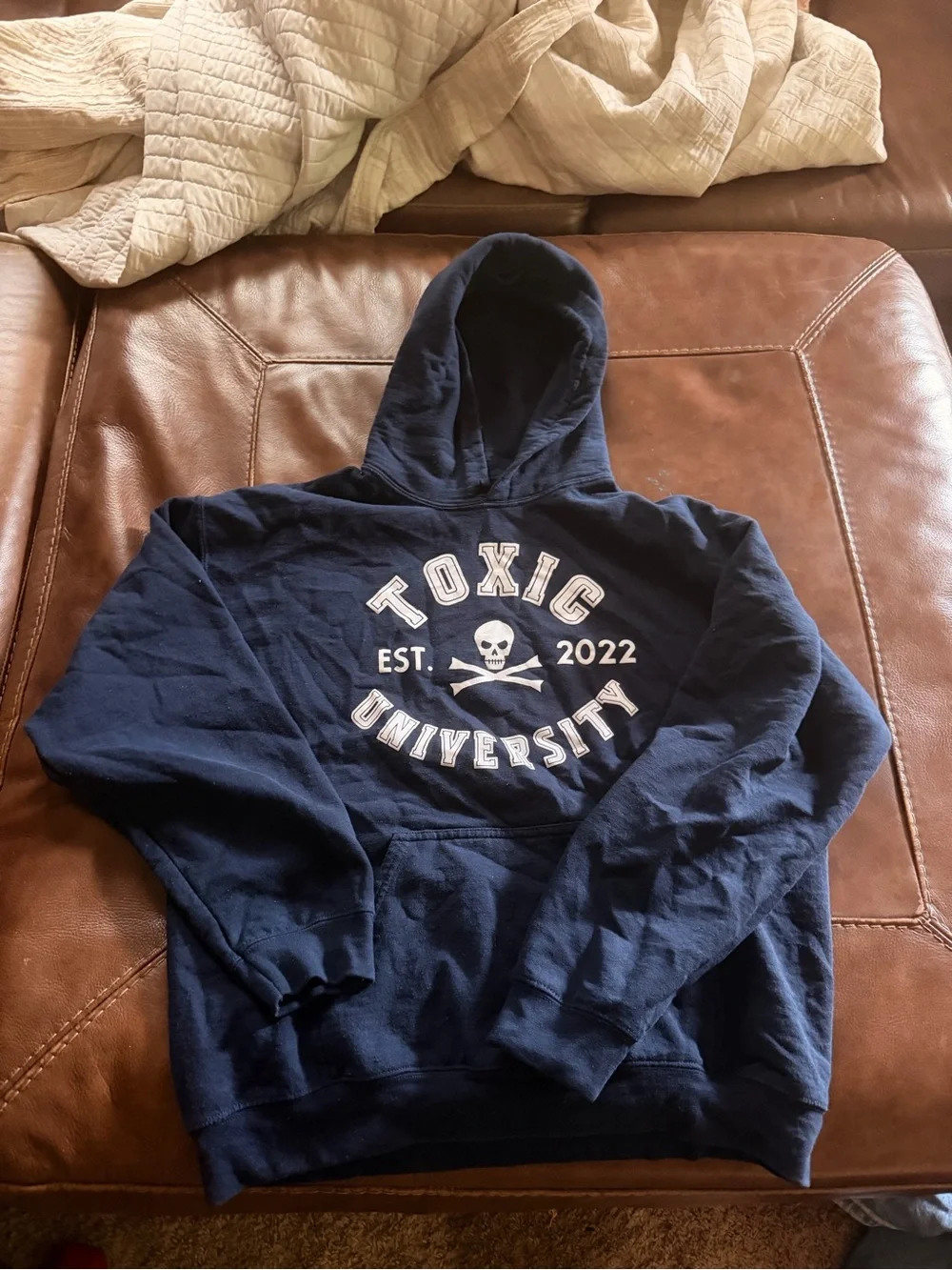 Navy 'Toxic University' Hooded Sweatshirt
